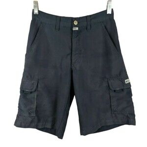 QuikSilver Shorts  Youth Boys 10  Flat Front Navy Lightweight Nylon Blend Cargo